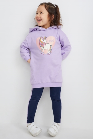 C&A Unicorn Set With Hood And Leggings Viola Chiaro | 3176-XQNBD