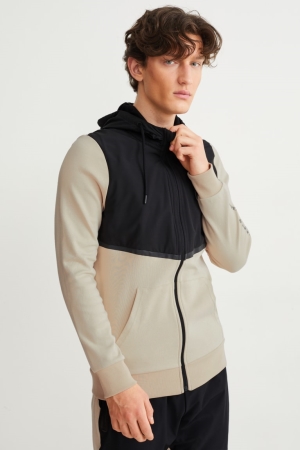 C&A Zip-through With Hood Beige | 5832-XZGTC