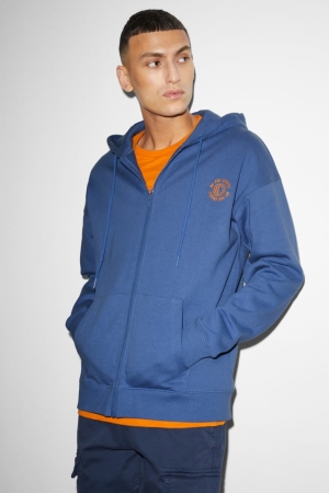 C&A Zip-through With Hood Blu | 8569-DMBGR