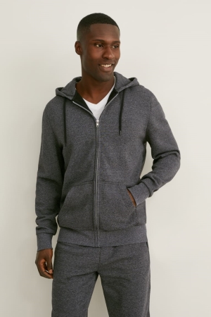 C&A Zip-through With Hood With Organic Cotone Grigie | 5802-FKHNY