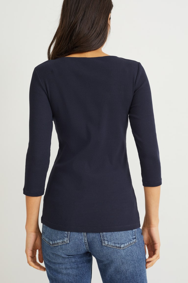 C&A Basic Long Sleeve Blu Scuro | 0396-ILAYG