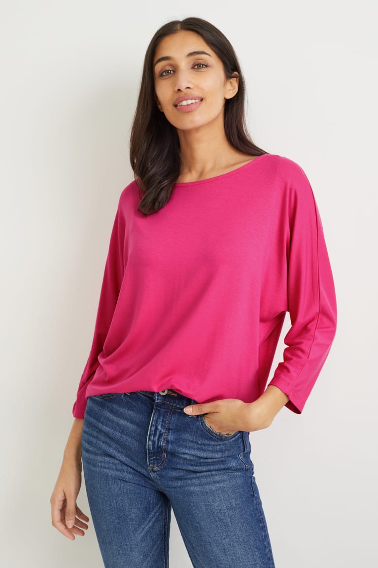 C&A Basic Long Sleeve With Lenzing™ Ecovero™ Rosa | 0438-PKFSX