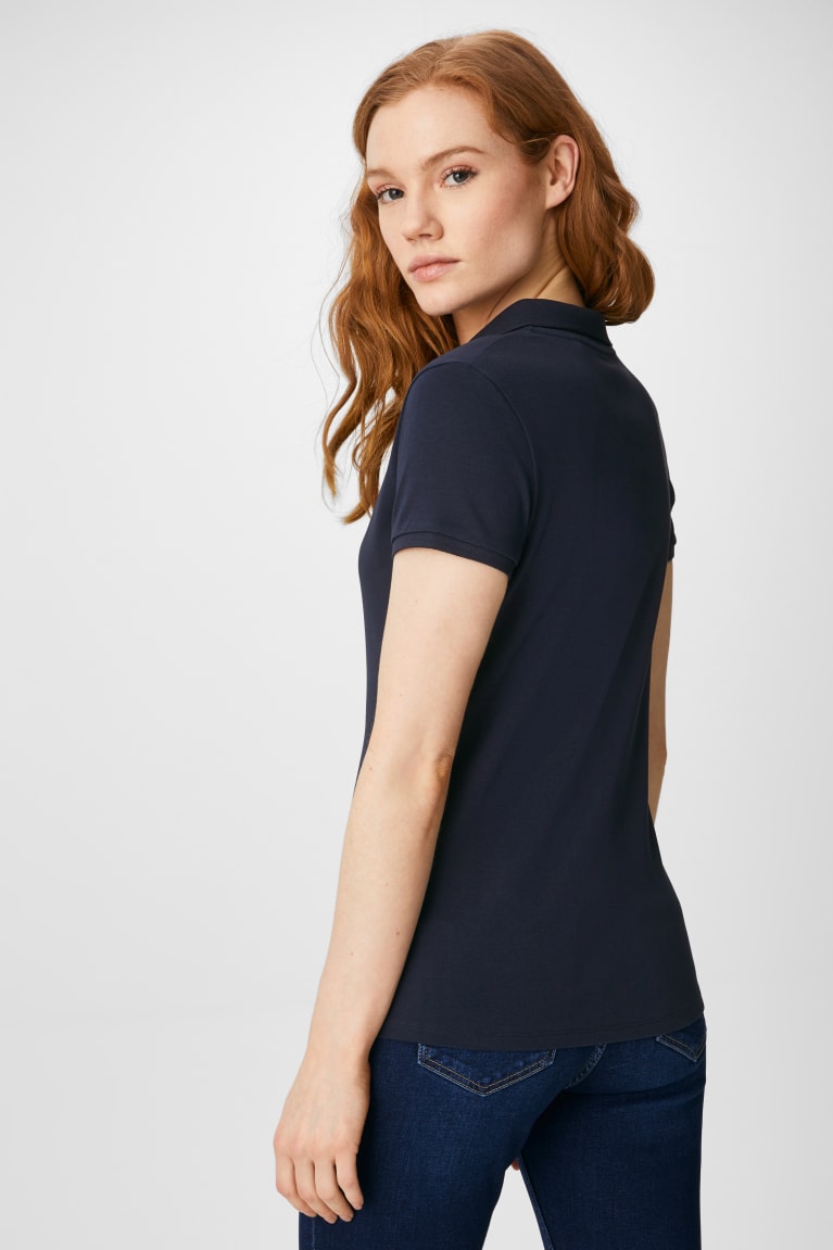 C&A Basic Polo Organic Cotone Blu Scuro | 4716-SPZRQ