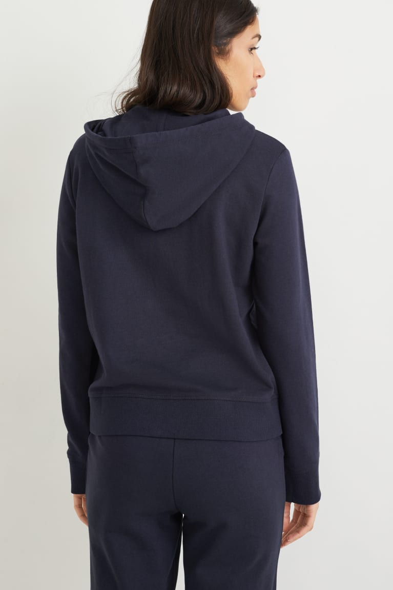 C&A Basic Zip-through With Hood Organic Cotone Blu Scuro | 4598-EUCNK