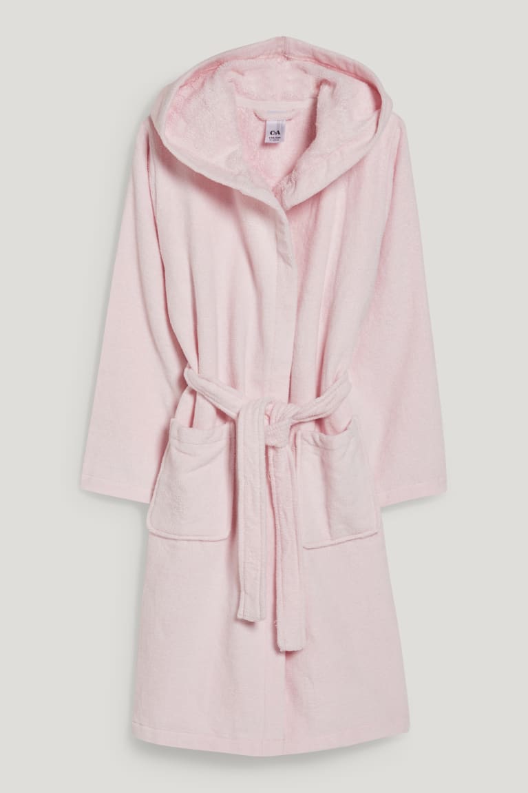 C&A Bathrobe With Hood Rosa | 7265-CVXSB