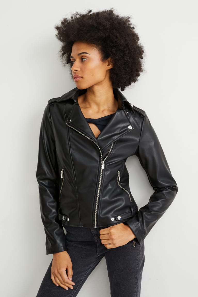 C&A Bici Faux Pelle Nere | 6450-UCWTB