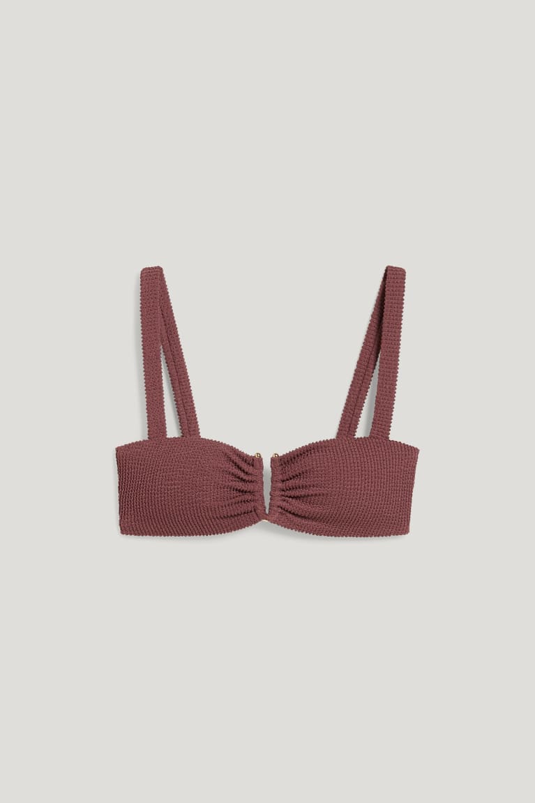 C&A Bikini Bandeau Imbottito Lycra® Xtra Life™ Bordeaux | 7186-DVPTO