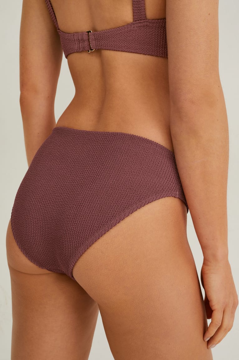 C&A Bikini Bottoms Mid-rise Lycra® Xtra Life™ Bordeaux | 3091-ZNPKX