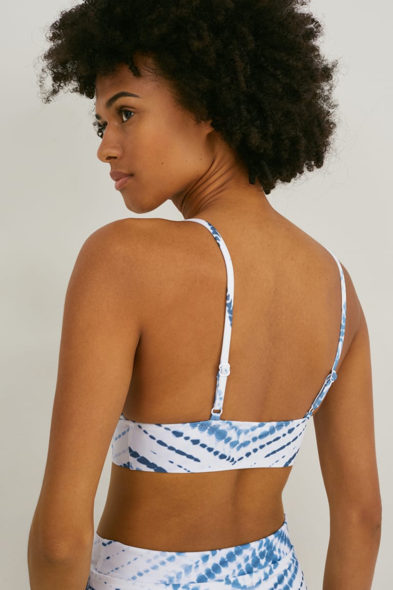 C&A Bikini Triangle Imbottito Lycra® Xtra Life™ Bianche Blu | 6159-OSBJM