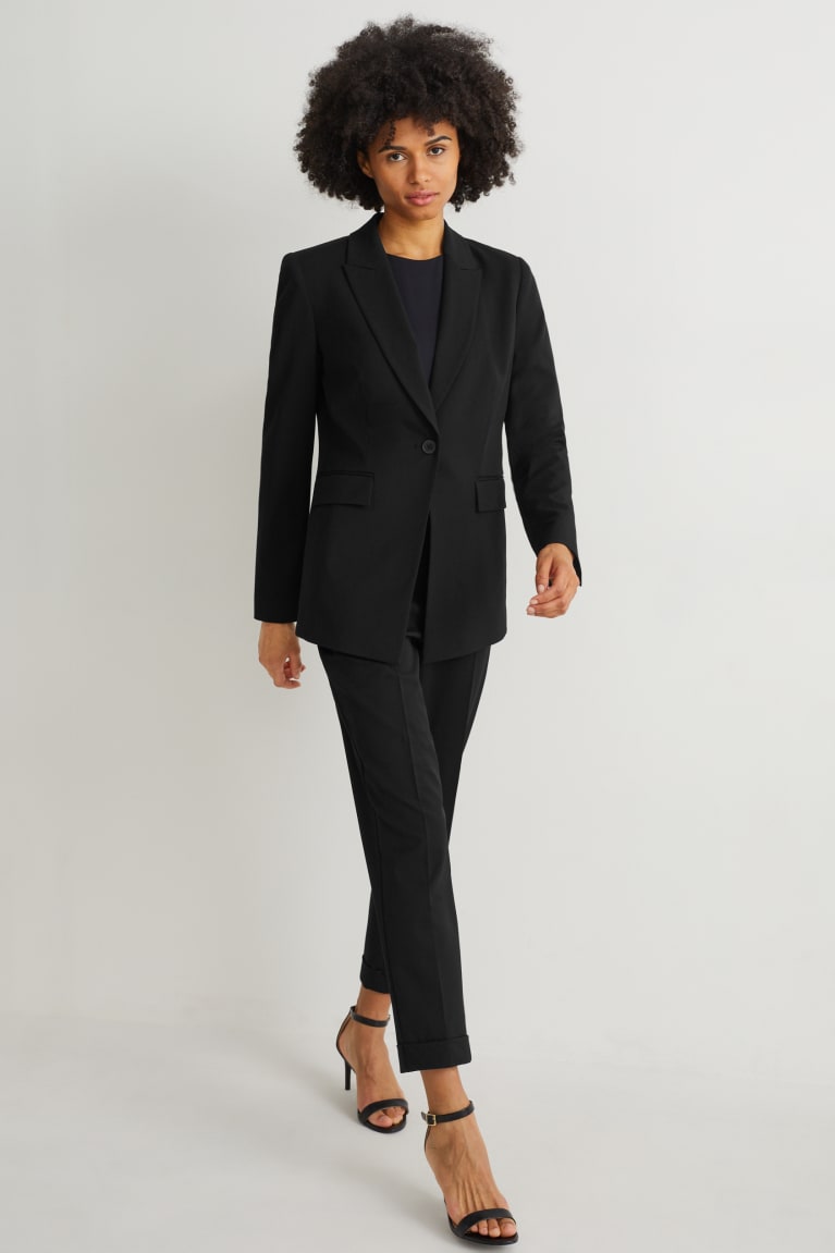 C&A Business Blazer- Regular Fit 4 Way Stretch Nere | 0968-YRTXL