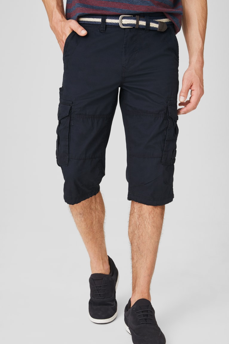 C&A Cargo Bermuda With Belt Blu Scuro | 3014-YBJFP