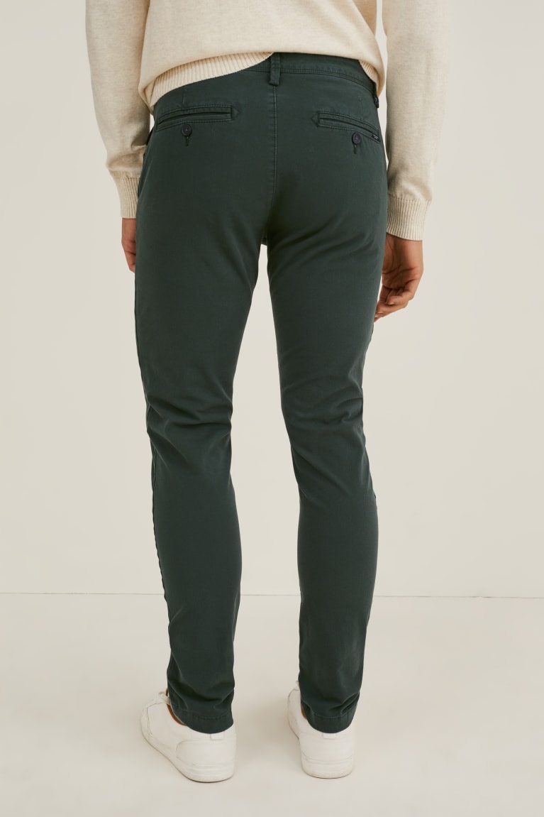 C&A Chinos Slim Fit Flex Lycra® Verdi Scuro | 1584-YXMVQ