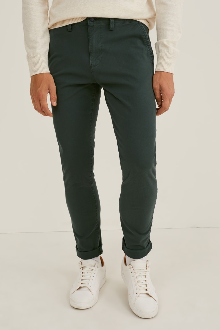 C&A Chinos Slim Fit Flex Lycra® Verdi Scuro | 1584-YXMVQ