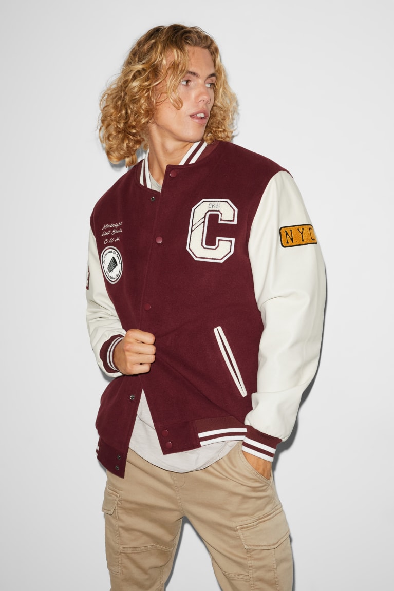 C&A Clockhouse Bomber Bordeaux Bianche | 8267-PCXQW