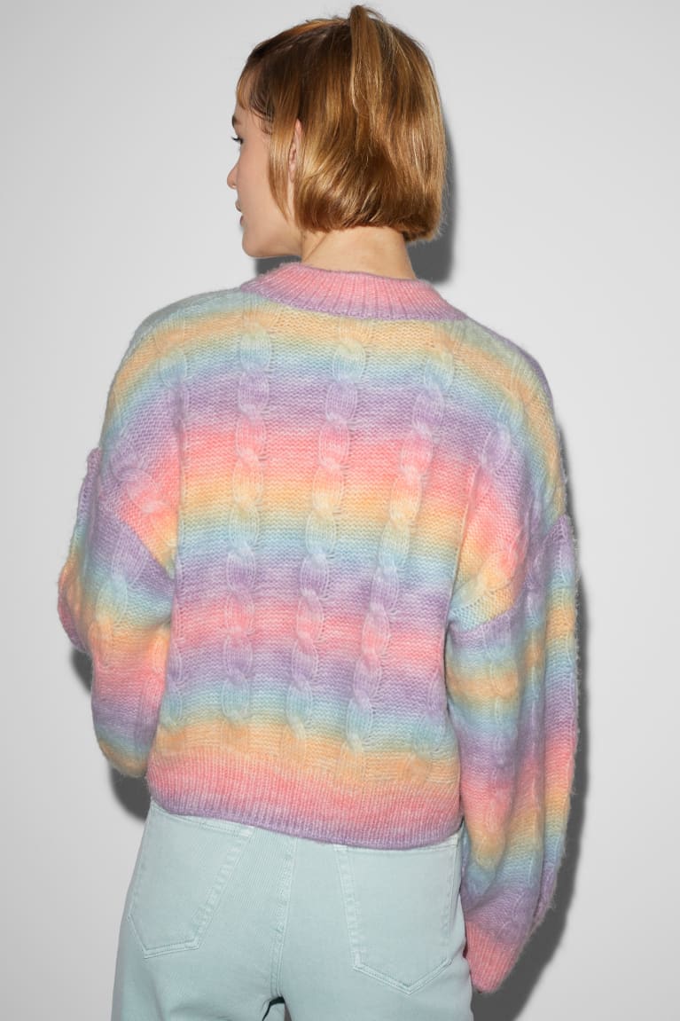 C&A Clockhouse Cable Knit Pattern Multicoloured | 2061-VINFO