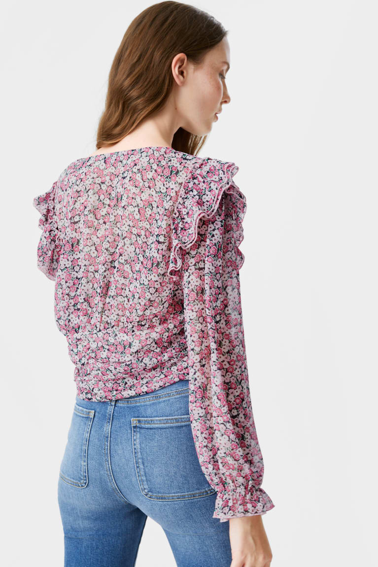 C&A Clockhouse Chiffon Floral Rosa | 2416-HAVMZ