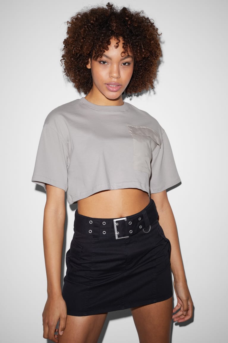 C&A Clockhouse Cropped Grigie Chiaro | 8190-CAWJH