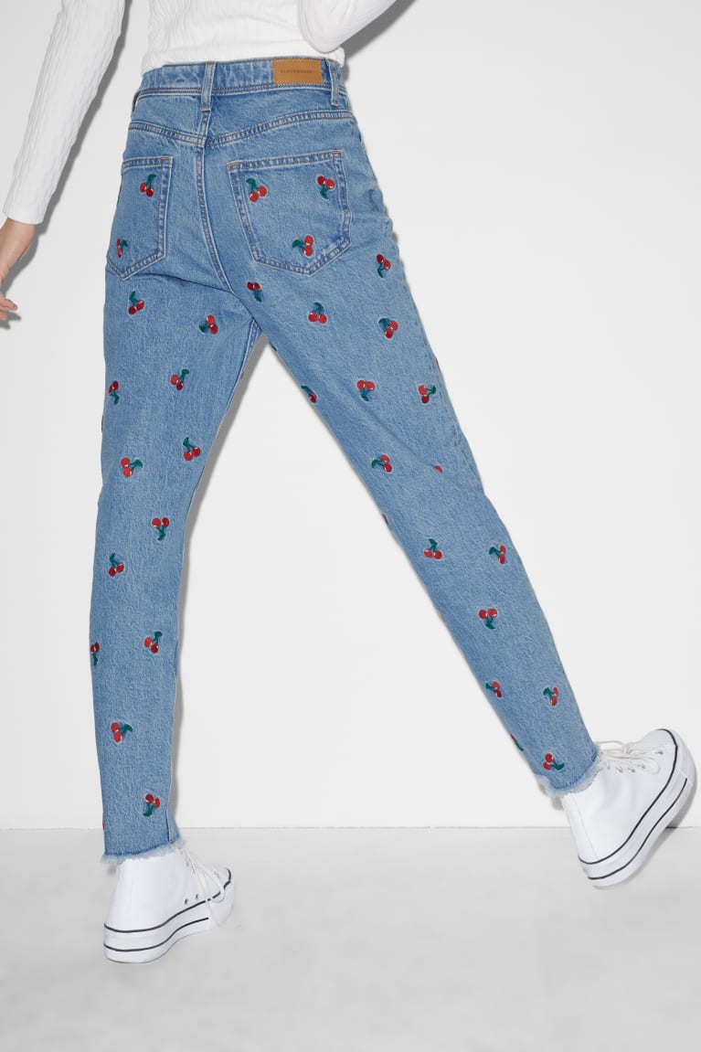 C&A Clockhouse Slim High Vita Patterned Blu | 5719-LRSOZ