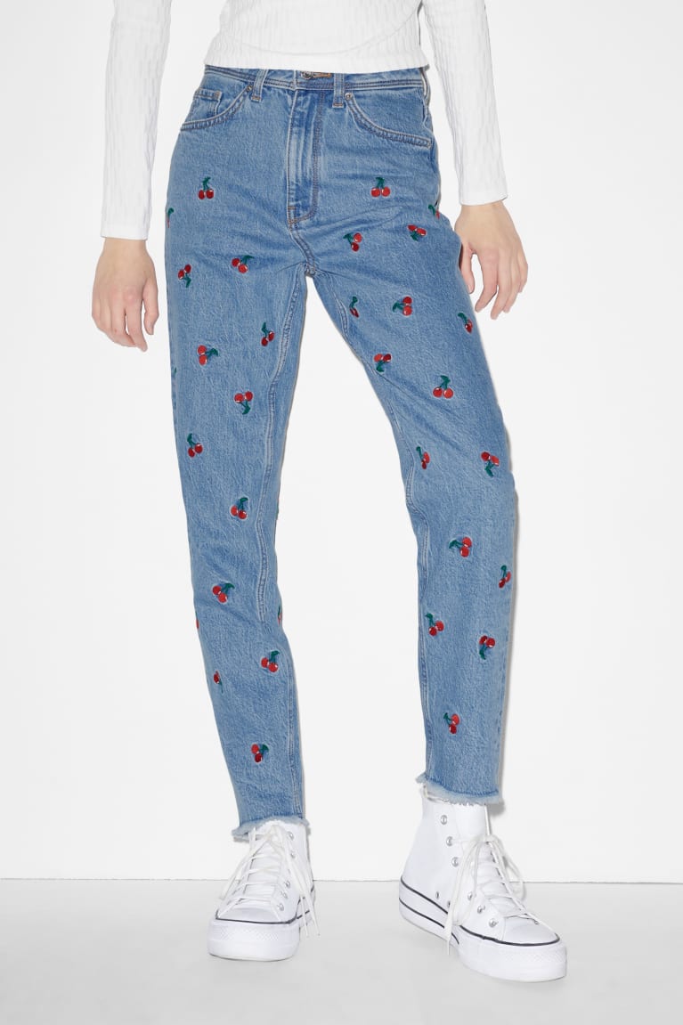 C&A Clockhouse Slim High Vita Patterned Blu | 5719-LRSOZ