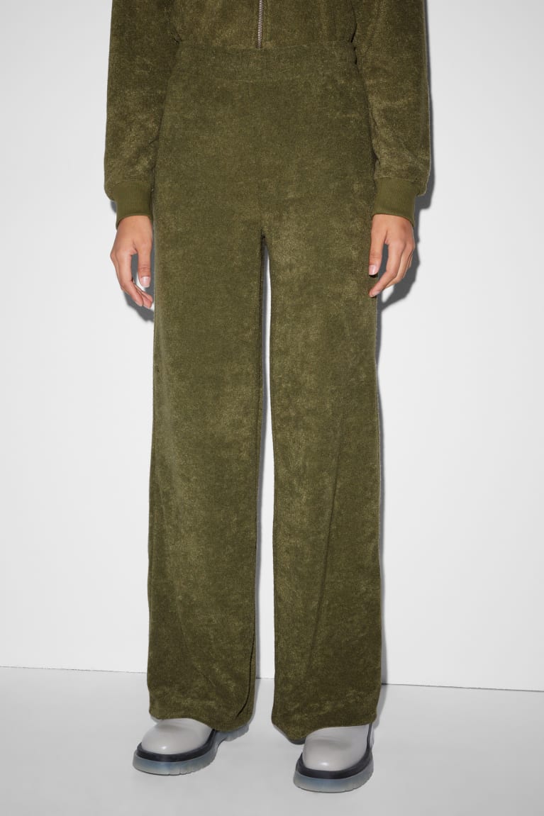 C&A Clockhouse Terry Cloth Joggers Khaki | 3154-EYLDP