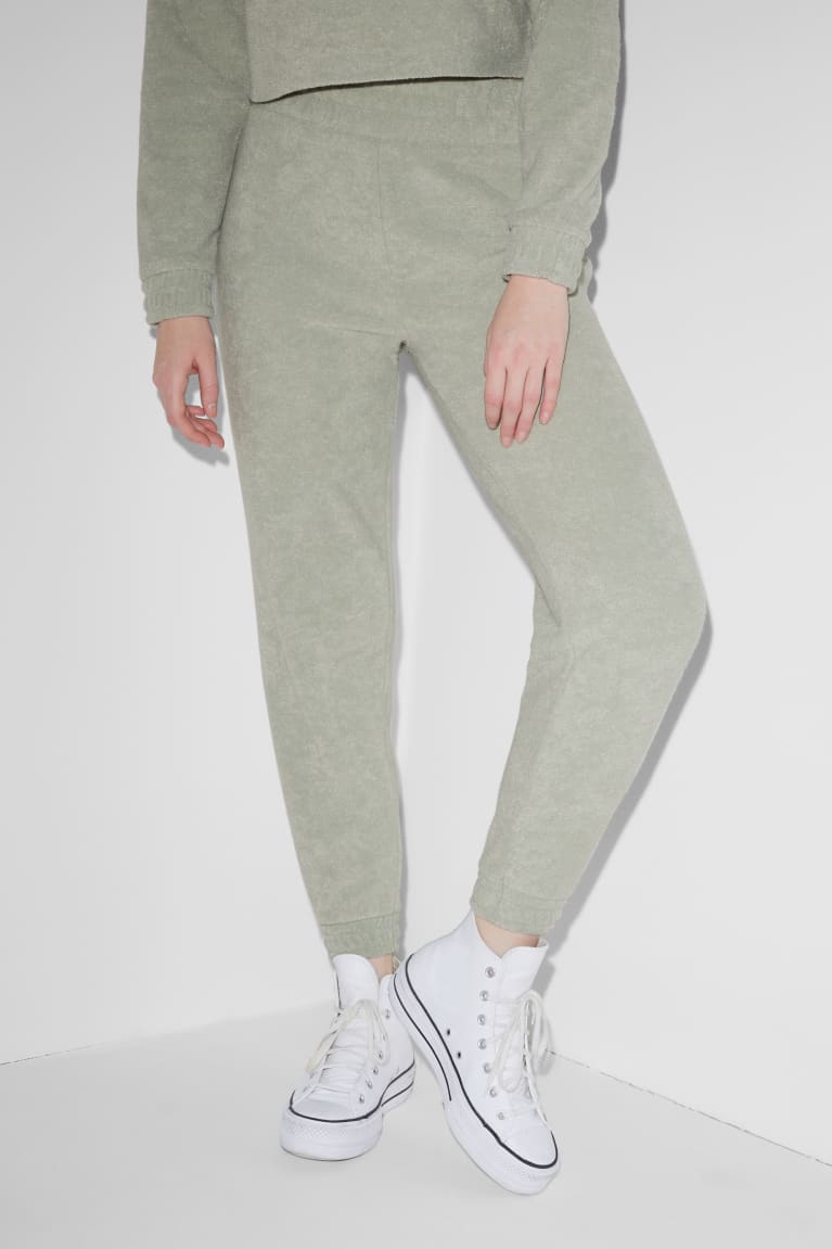 C&A Clockhouse Terry Cloth Joggers Menta Verdi | 6058-UYEWN