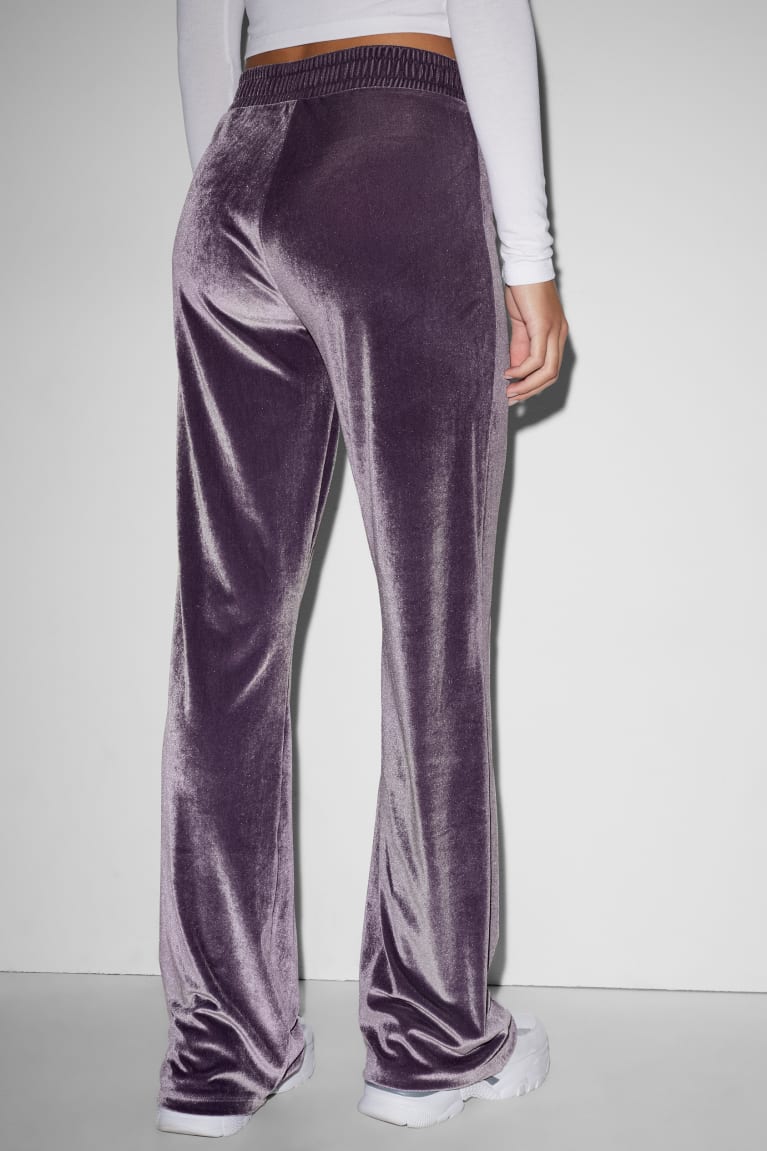 C&A Clockhouse Velvet Joggers Viola | 8210-FWUNP