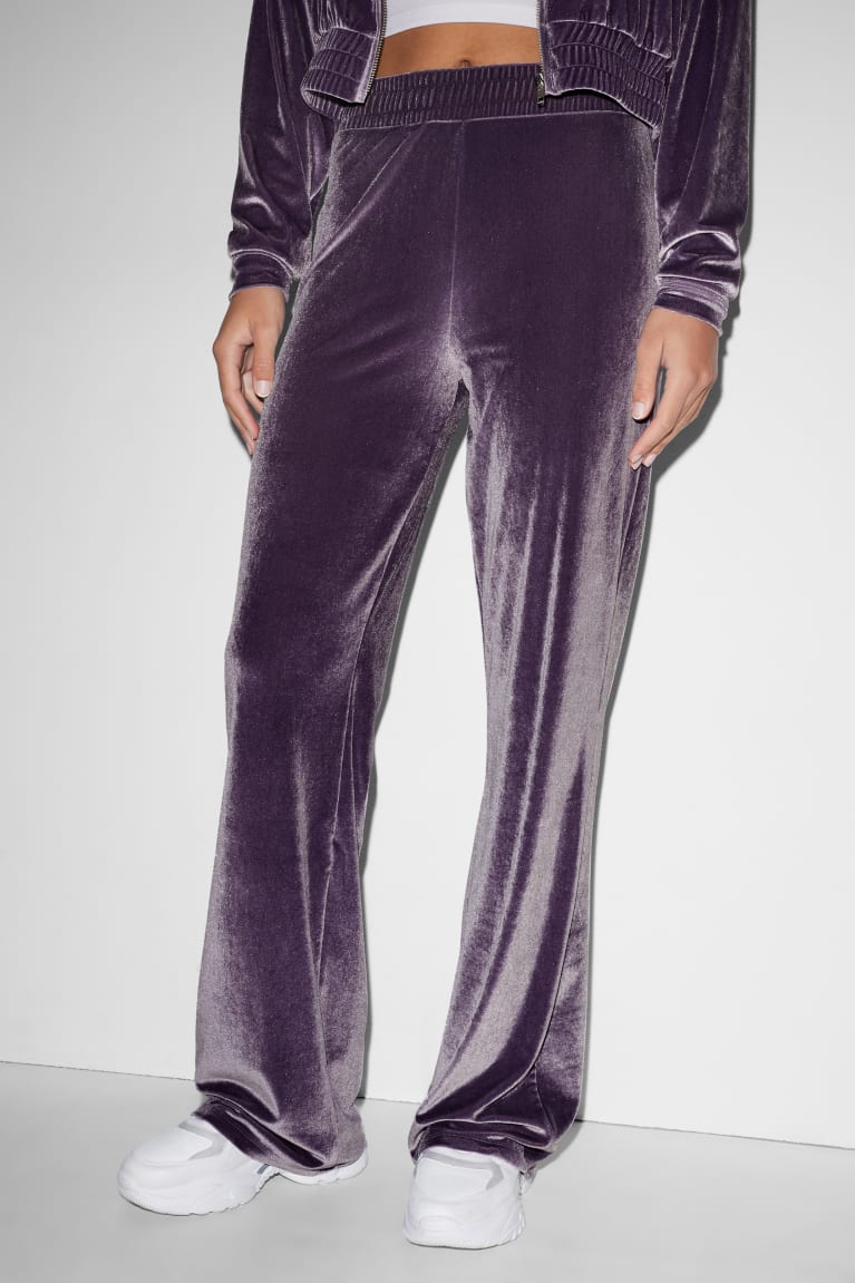 C&A Clockhouse Velvet Joggers Viola | 8210-FWUNP