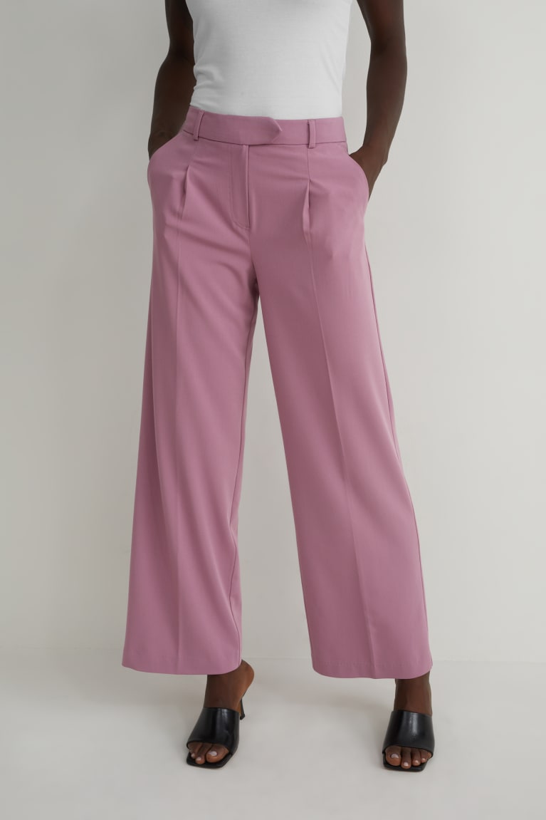 C&A Cloth High Vita Dritto Fit Rosa Scuro | 4372-DBHKR