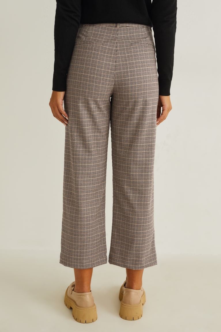 C&A Cloth High Vita Regular Fit Recycled Check Marroni Chiaro | 1253-ZLPQC