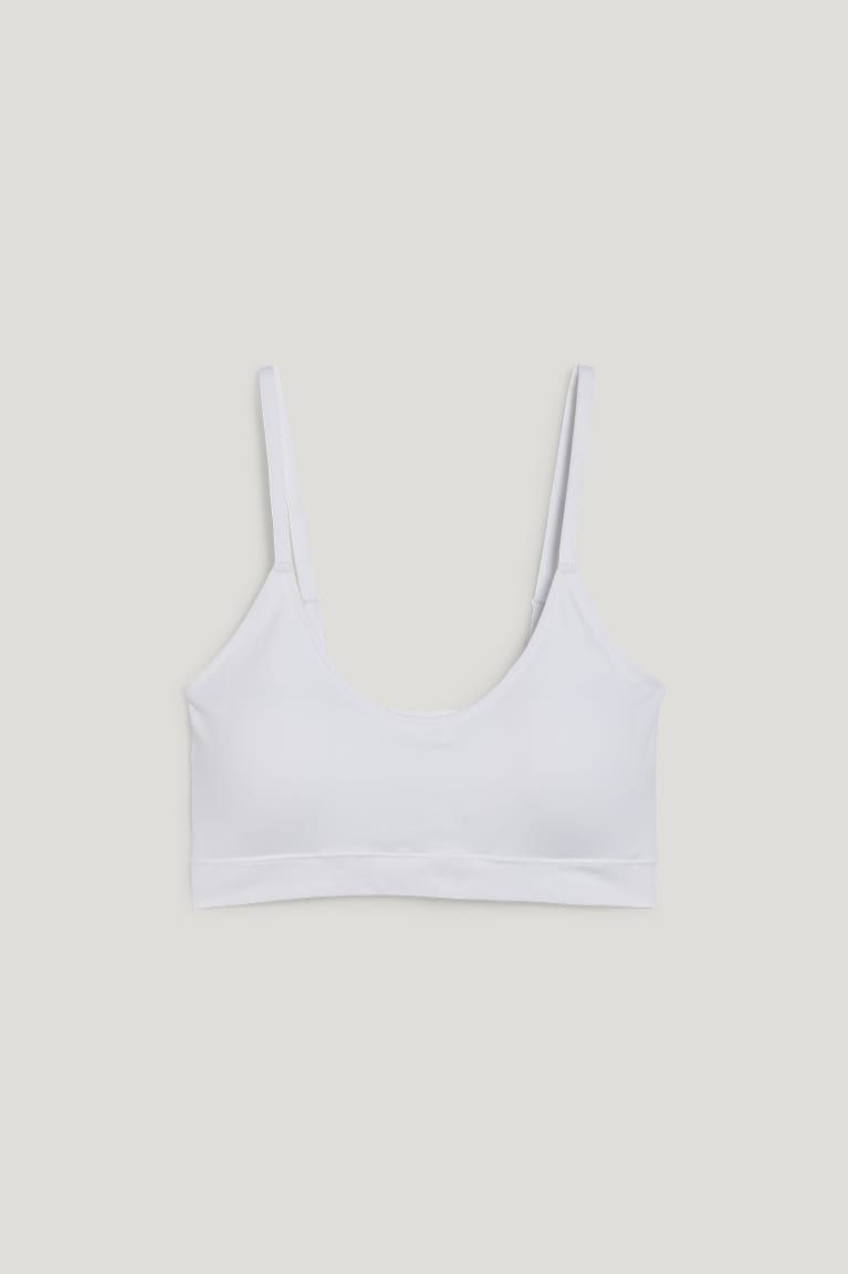 C&A Crop Imbottito Seamless- Lycra® Bianche | 6537-GVMSL