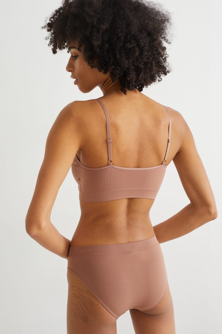 C&A Crop Imbottito Seamless Marroni | 0587-CZDVQ