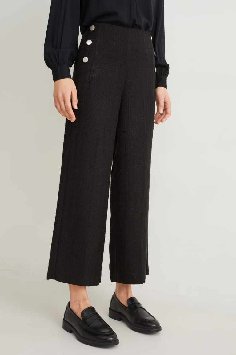 C&A Culottes High Vita With Recycled Polyester Nere | 3041-BGJCH