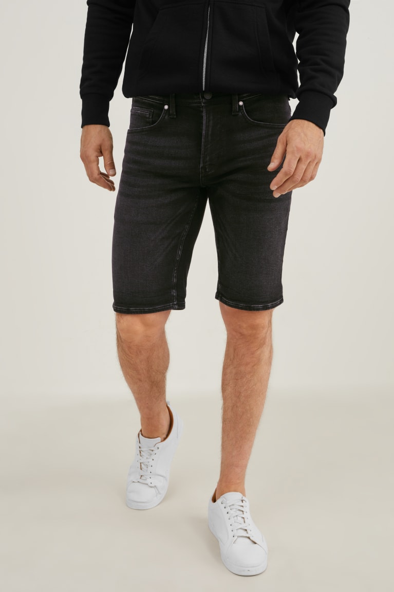 C&A Denim Bermuda Flex Jog Denim Blu Grigie Scuro | 9760-NWHUR