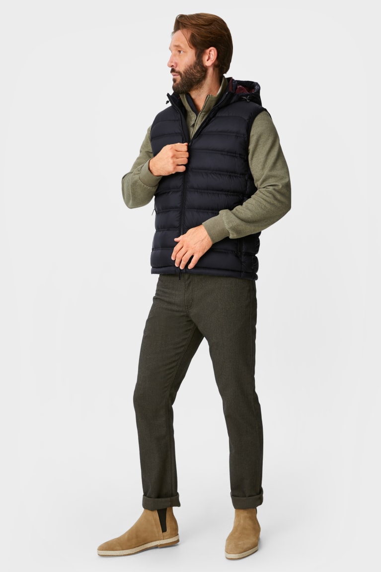 C&A Down Gilet With Hood Rds-certified Nere | 6091-BQOXD