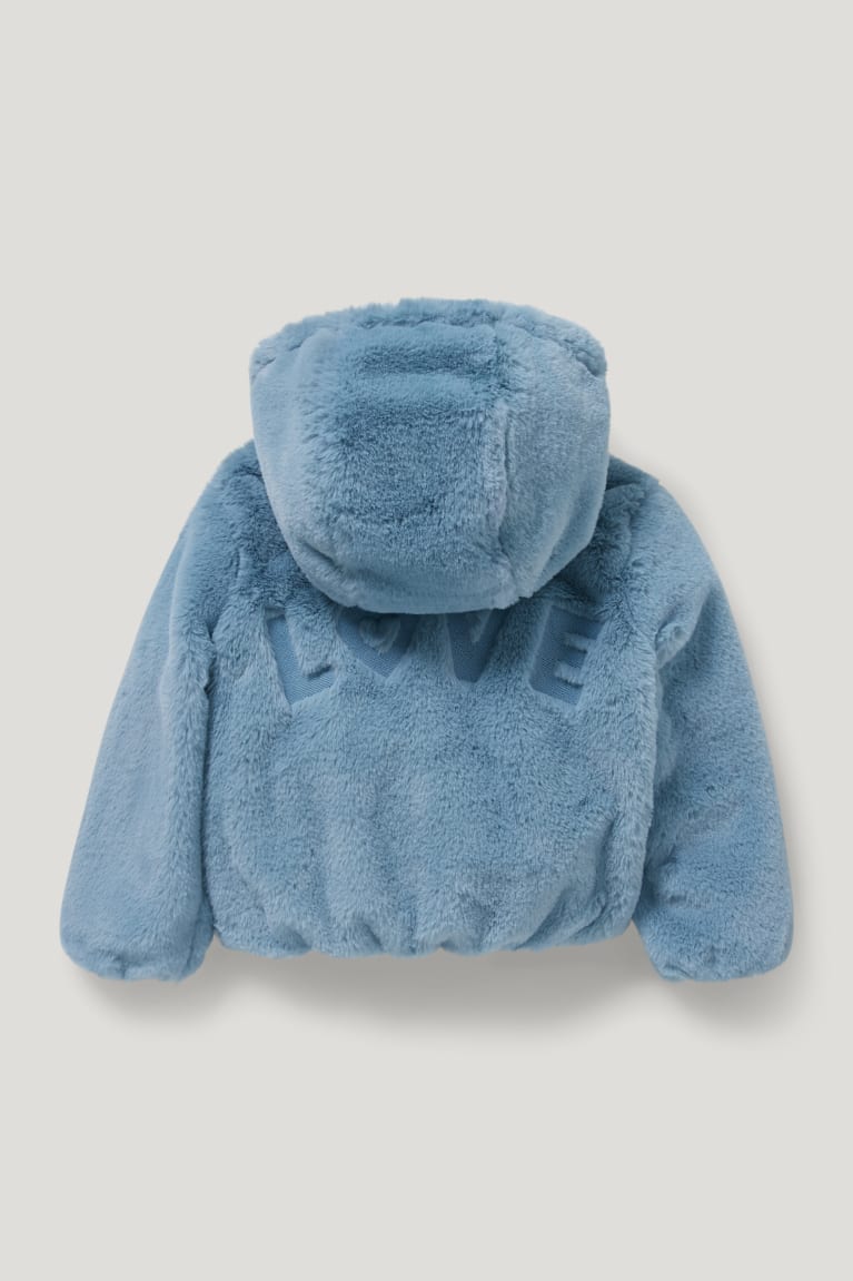 C&A Faux Fur With Hood Blu Chiaro | 1853-PUHTJ