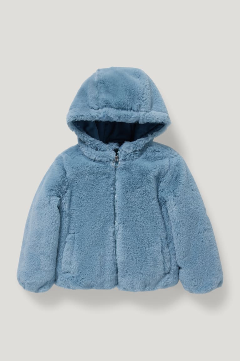 C&A Faux Fur With Hood Blu Chiaro | 1853-PUHTJ