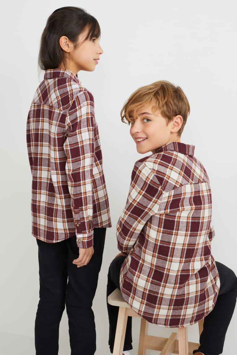 C&A Flannel Genderneutral Organic Cotone Check Beige | 1428-IFJVE