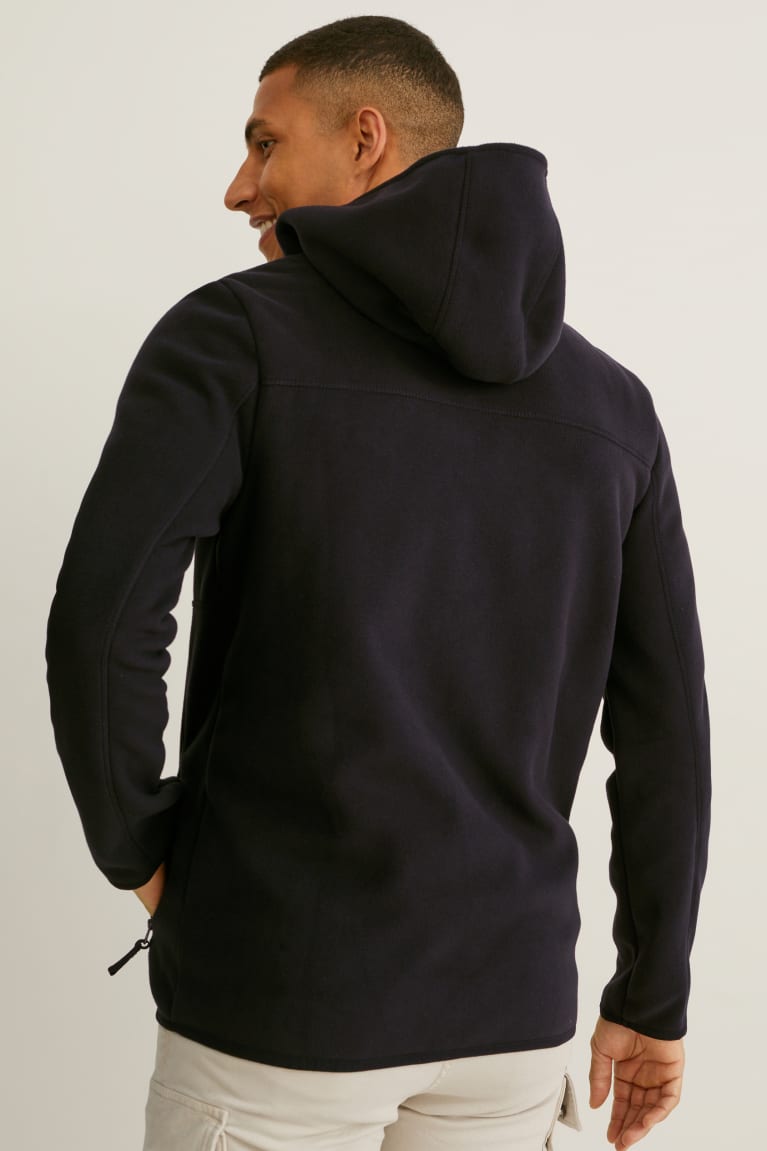 C&A Fleece With Hood Thermolite® Ecomade Recycled Nere | 3985-FHRXN