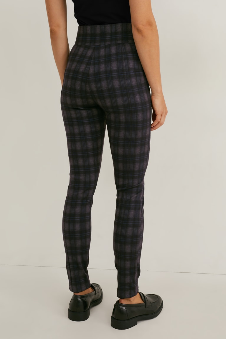 C&A Jersey Recycled Check Nere | 2794-LXAKC