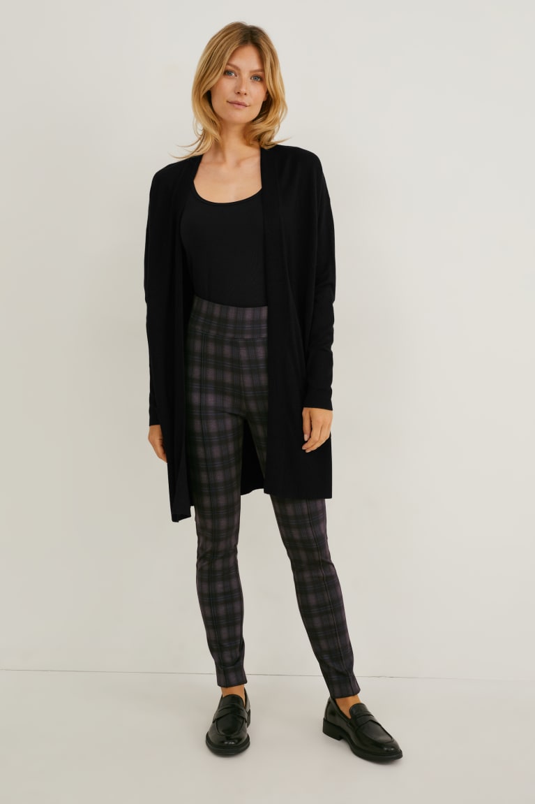 C&A Jersey Recycled Check Nere | 2794-LXAKC