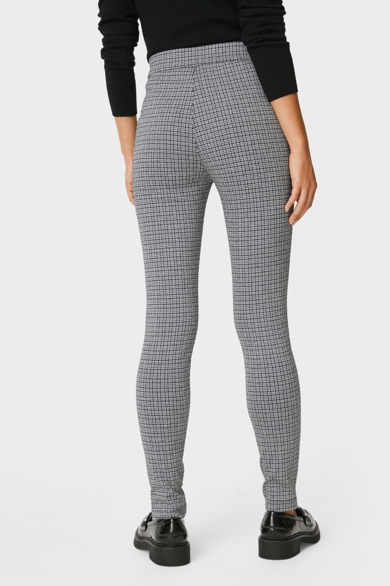 C&A Leggings Recycled Check Bianche | 0842-QPJUC