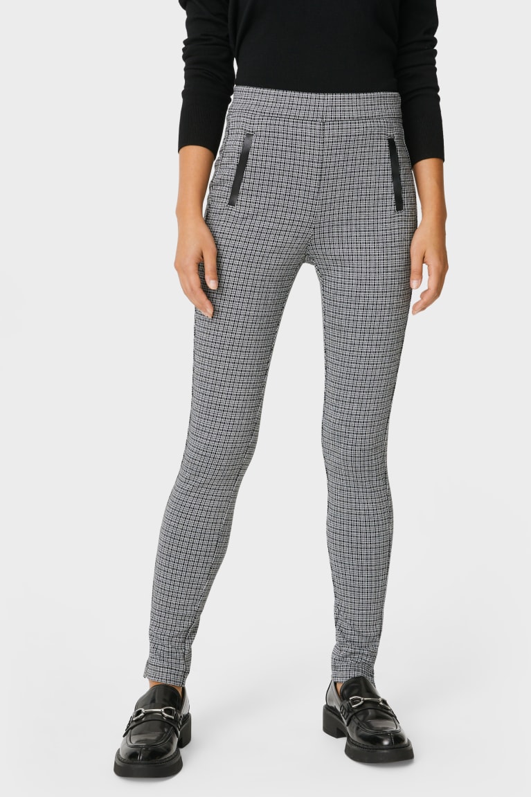 C&A Leggings Recycled Check Bianche | 0842-QPJUC