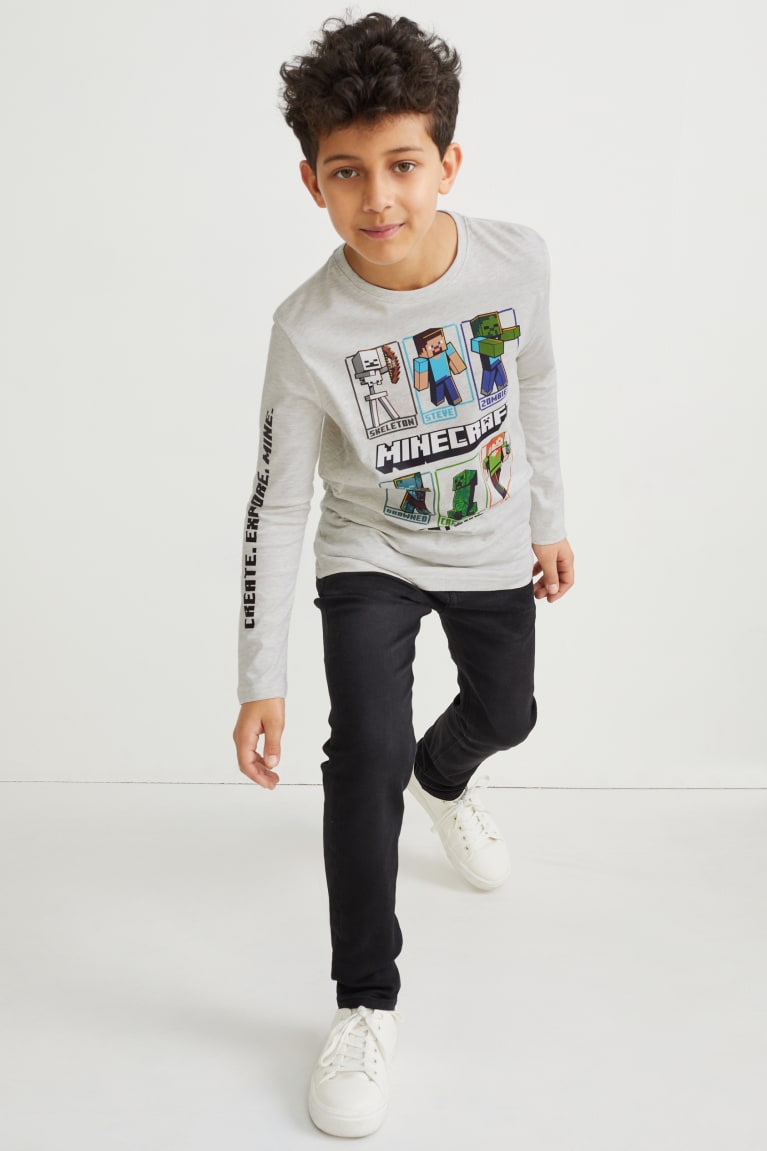 C&A Minecraft Long Sleeve Grigie Chiaro | 2498-SBYVR