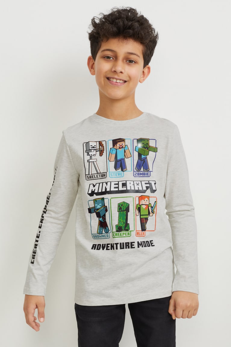 C&A Minecraft Long Sleeve Grigie Chiaro | 2498-SBYVR