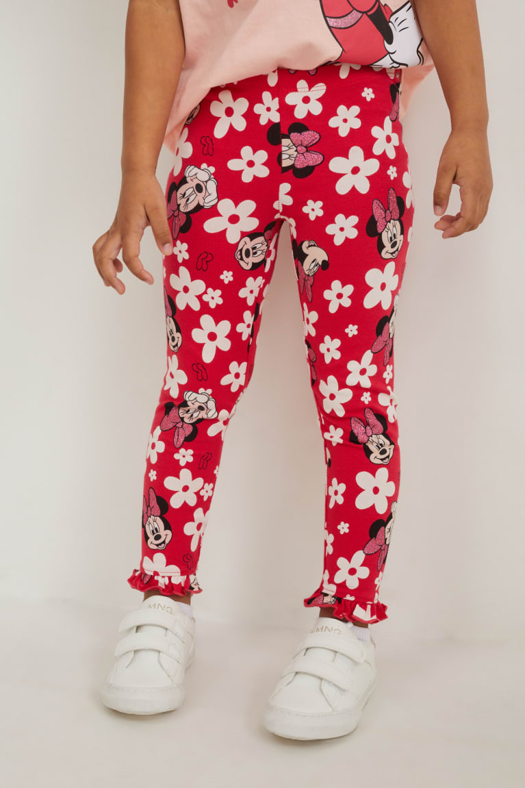 C&A Minnie Mouse Leggings Floral Rosa | 8154-EDQAN