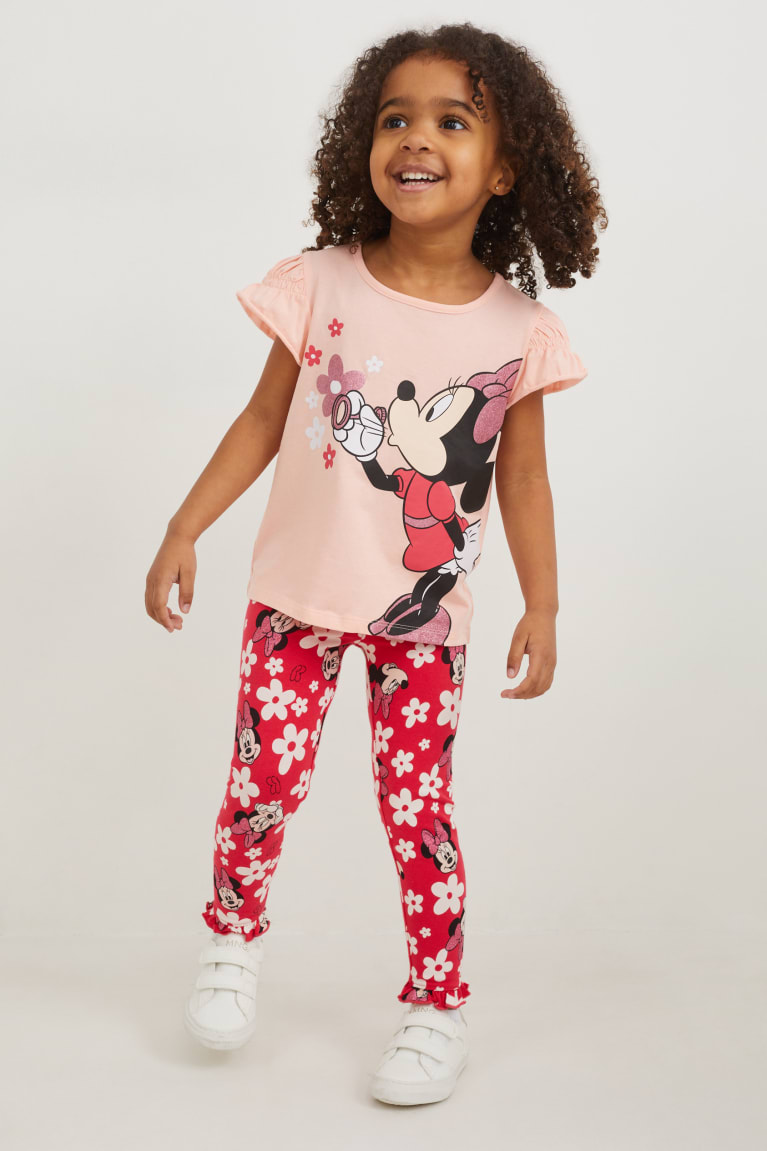 C&A Minnie Mouse Leggings Floral Rosa | 8154-EDQAN