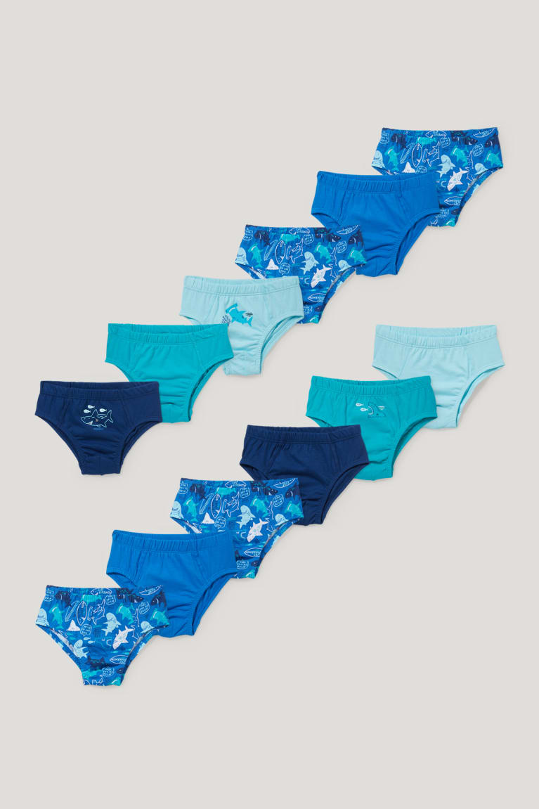 C&A Multipack Of 12 Briefs Organic Cotone Blu | 2549-KUOVY