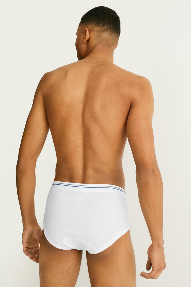 C&A Multipack Of 2 Briefs Magro Rib Organic Cotone Bianche | 7263-DZOYJ