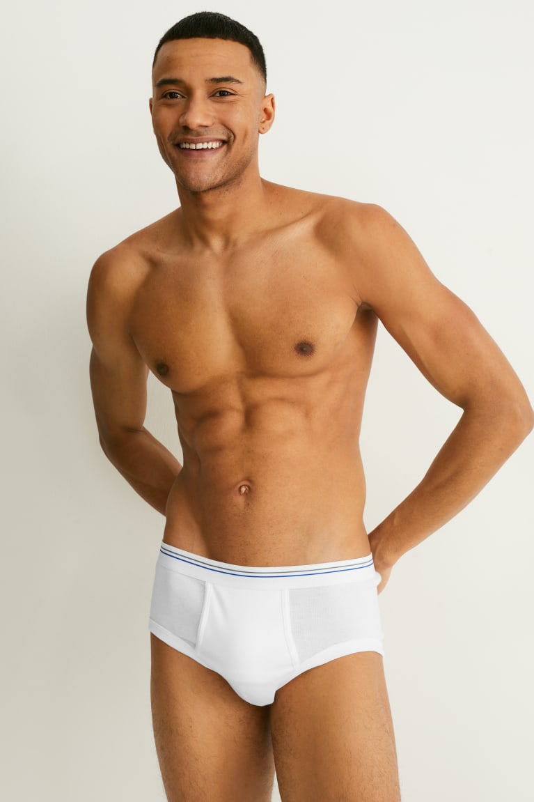 C&A Multipack Of 2 Briefs Magro Rib Organic Cotone Bianche | 7263-DZOYJ