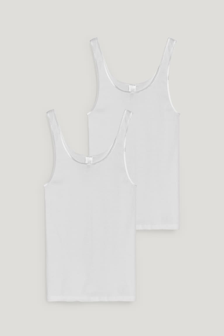 C&A Multipack Of 2 Camisole Organic Cotone Bianche | 4905-UVGAM